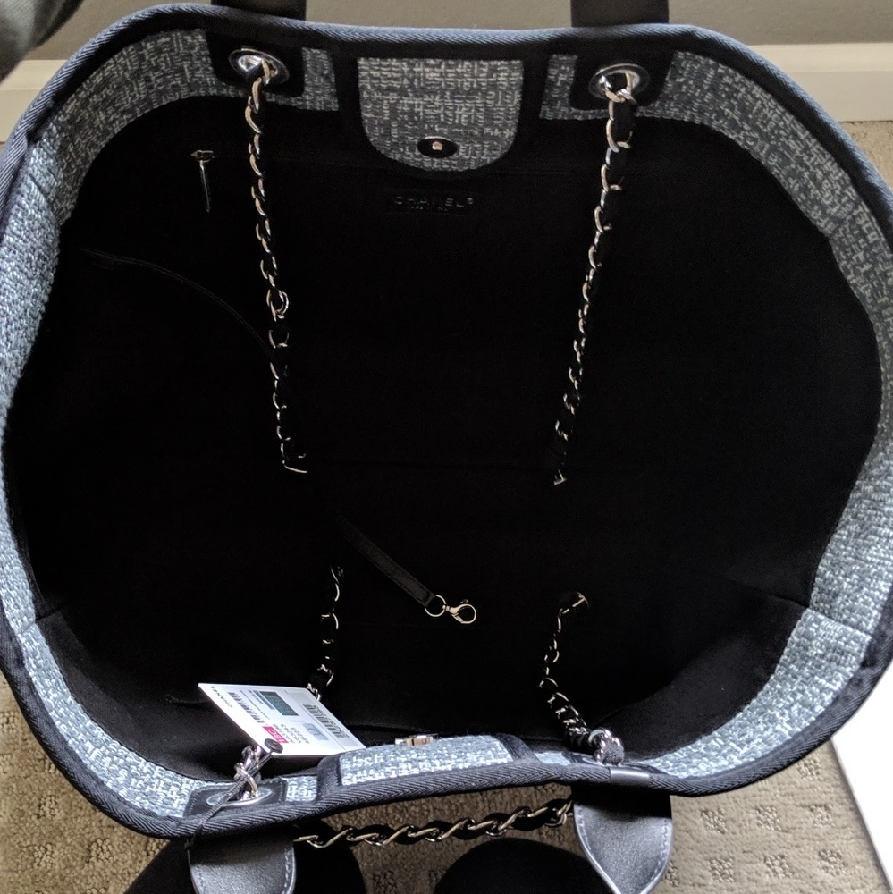 LARGE Chanel Canvas Deauville Tote - Picture 6 of 8